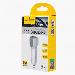Автомобильное заряд. устр. Hoco Z23 2USB 2.4A белое