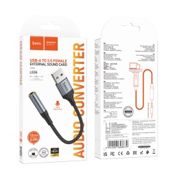 Переходник Hoco LS36 fresh external sound card USB to 3.5 черный