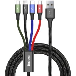 Usb Кабель-зарядка Lightning Baseus Rapid 4 in 1 i-Phone/Type-C/Micro/Micro (CA1T4-C01)