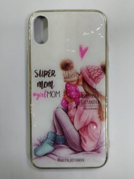 Накладка для i-Phone X пластик, рисунки в ассортименте