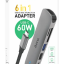 Кабель-переходник Hoco HB28 Type-C на HDMI/USB3.0/USB2.0/USB-C/MicroSD/SD серый