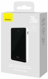 Powerbank с беспроводной зарядкой Baseus Magnetic Bracket Wireless 10000mAh 20W (PPCX000202) белый