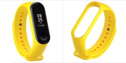 Ремешок для Xiaomi Mi Band 3/4 силиконовый желтый