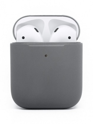 Силиконовый чехол для AirPods темно-серый