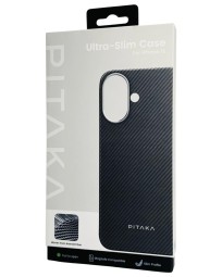 Накладка для i-Phone 16 6.1" Pitaka Ultra Slim case черно-серая