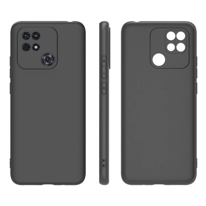Чехол-накладка для Xiaomi Redmi 10C силикон матовый черный