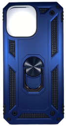 Накладка для i-Phone 14 Pro Max силиконовая противоударная с кольцом синяя