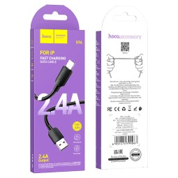 Usb Кабель-зарядка Lightning Hoco X96 2.4A 1м силиконовый черный