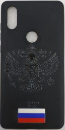 Накладка для Xiaomi Redmi Mi Mix 2s силикон матовый с гербом чёрный