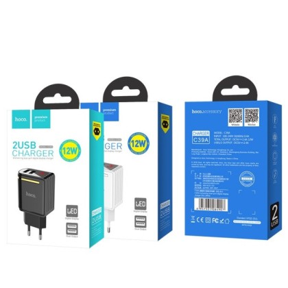 Сетевое зар. устр. Hoco C39A 2USB 2.4A черное