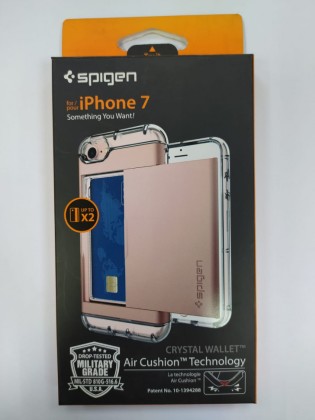 Чехол Spigen для i-Phone 7 Crystal Wallet розовое золото (042CS20982)
