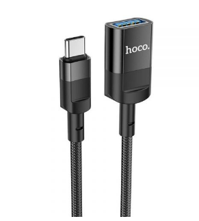 Кабель-удлинитель HOCO U107 Type-C (папа) - Type-C (мама) 1.2м черный