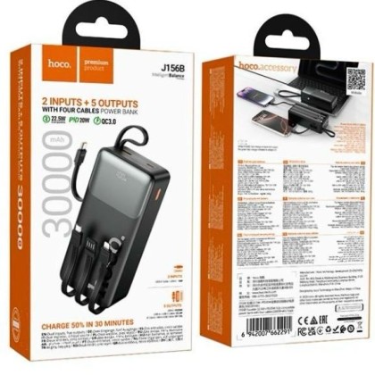 Powerbank Hoco J156B 30000mAh 1USB/1C черный