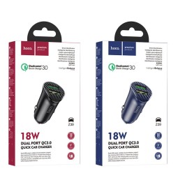 Автомобильное заряд. устр. Hoco Z39 2USB 18W 3A QC3.0 синее