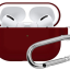 Силиконовый чехол для AirPods Pro 2 c карабином бордовый