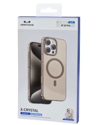 Накладка для i-Phone 16 Pro Keephone X-Crystal MagSnap Anti Yellowing титан прозрачный