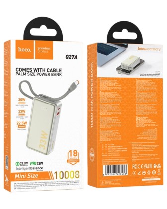 Powerbank HOCO Q27A, Jewel, 10000mAh, PD/QC/FCP/AFC золотой