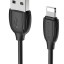 Usb Кабель-зарядка Lightning Borofone BX19 Benefit 2.4A 1м силиконовый черный