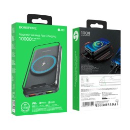 Powerbank с беспроводной зарядкой Borofone BJ12 10000mAh 2USB черный