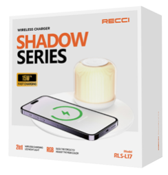 Беспроводное зарядное устройство + ночник Recci Shadow RLS-L17 15W белое