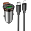 Автомобильное заряд. устр. Hoco NZ16A с шнуром Type-C на Lightning 1USB/1C серое
