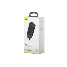 Сетевое зар. устр. Baseus GaN Quick Travel Charger 1USB+2C 65W (CCGAN-B01) черное