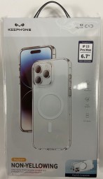 Накладка для i-Phone 15 Pro Max Keephone Non-Yellowing Magsafe прозрачный