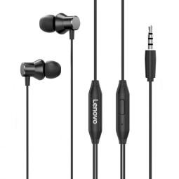 Наушники с микрофоном Lenovo HF130 1.2м черные