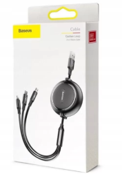 Usb Кабель-зарядка Baseus Golden Loop 3в1 Micro/Lightning/Type-C 3.5A 1.2м (CAMLT-JH01) черный