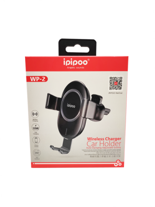 Держатель c беспроводной зарядкой в воздуховод Ipipoo WP-2 10W с зажимом черный