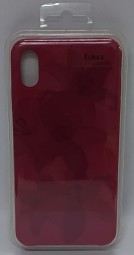 Накладка для i-Phone XS Max Silicone icase с рисунками, бордовый