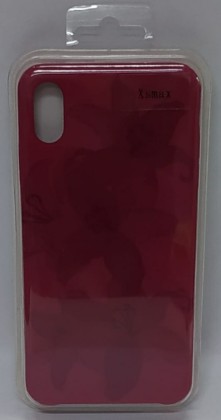 Накладка для i-Phone XS Max Silicone icase с рисунками, бордовый