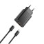 Сетевое зар. устр. WIWU Wi-U002 c шнуром Type-C на Lightning 1USB/1C 20W черное