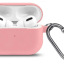 Силиконовый чехол для AirPods Pro 2 c карабином розовый