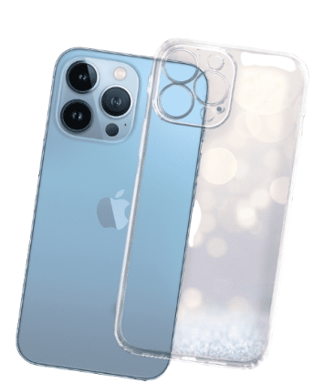 Чехол-накладка силикон 2.0мм i-Phone 13 Pro Max прозрачный с закрытой камерой тех.пак