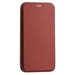 Чехол-книжка Xiaomi Pocophone F3 Fashion Case кожаная боковая бордовая