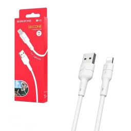 Usb Кабель-зарядка Lightning Borofone BX30 2.4A 1м силиконовый белый