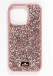 Накладка для i-Phone 15 Pro 6.1" Swarovski розовое золото