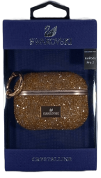 Чехол для AirPods Pro 2 Swarovski коричневый