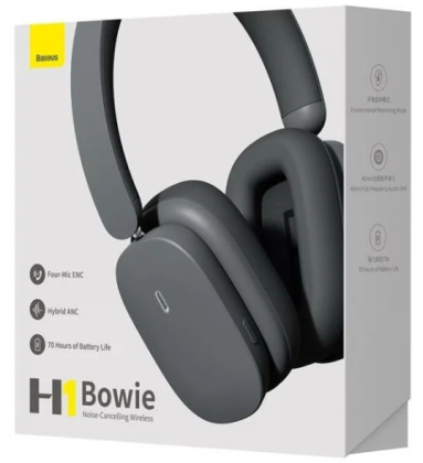 Наушники Bluetooth полноразмерные Baseus H1 Bowie BT5.2/400mAh/40ч NGTW230013 черные