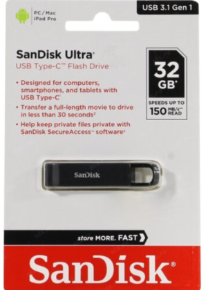 USB/USB-C флеш накопитель SanDisk 32GB CZ460 Ultra Type-C (SDCZ460-032G-G46)