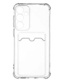 Чехол-накладка силикон с карманом под карту Samsung Galaxy S24 Plus прозрачный