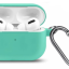 Силиконовый чехол для AirPods Pro 2 c карабином бирюзовый