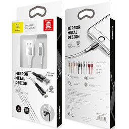 Usb Кабель-зарядка Lightning Baseus Shining Metal 1м (CALSY-0S) белый