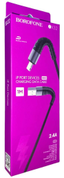 Usb Кабель-зарядка Lightning Borofone BX32 Munificent 2.4A 1м силиконовый чёрный
