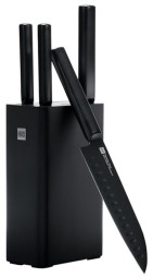 Ножи Xiaomi Mijia HUOHOU кухонный из нержавеющей стали (5 предметов+органайзер) черные
