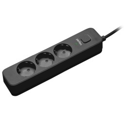 Perfeo сетевой фильтр "POWER STREAM", 2500W,  5,0м, 3 розетки, черный