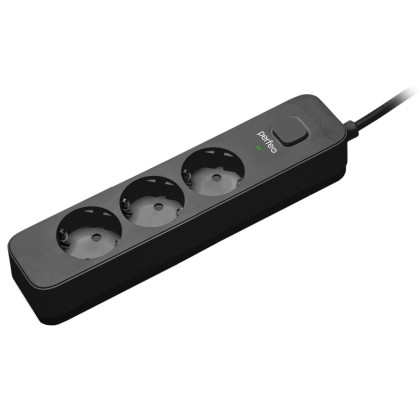 Perfeo сетевой фильтр "POWER STREAM", 2500W,  5,0м, 3 розетки, черный