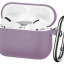 Силиконовый чехол для AirPods Pro 2 c карабином сиреневый