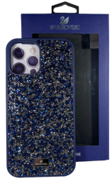 Накладка для i-Phone 12/12 Pro 6.1" Swarovski синии